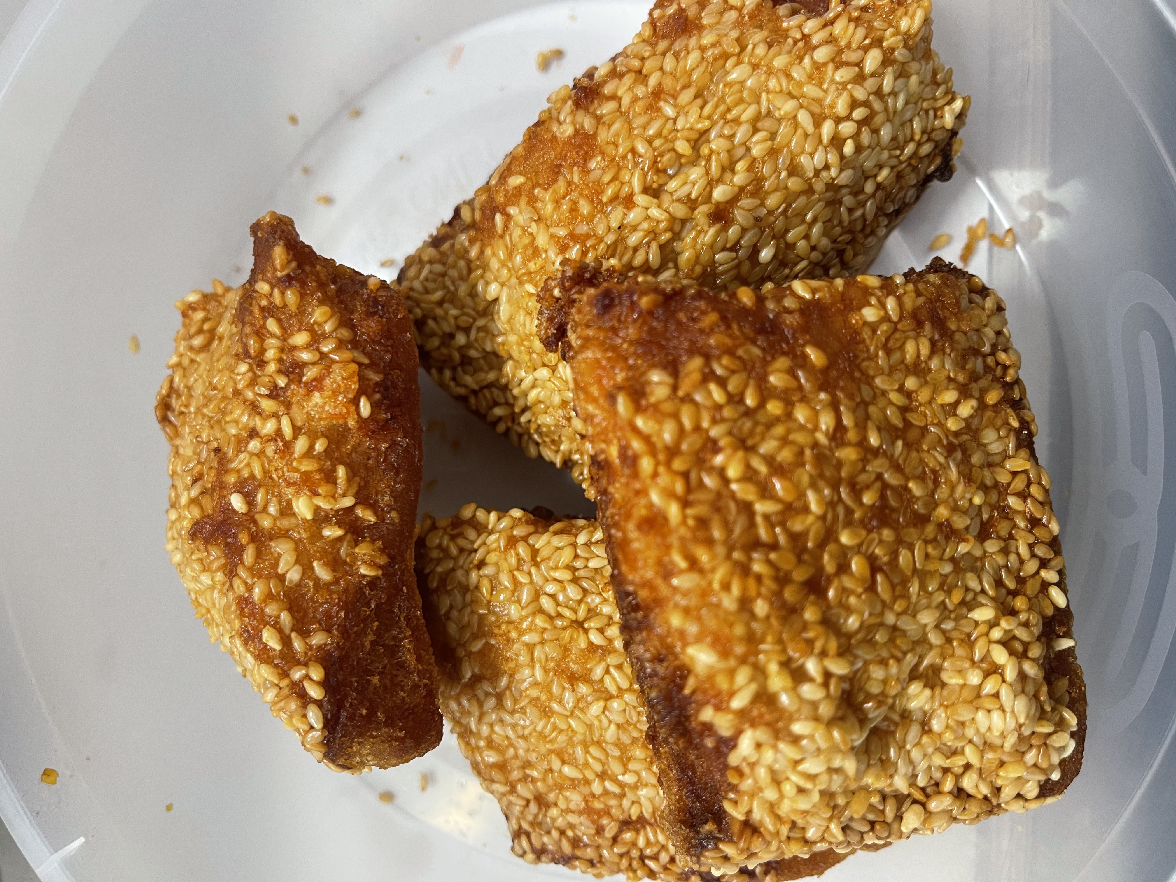 Sesame Chicken on Toasts