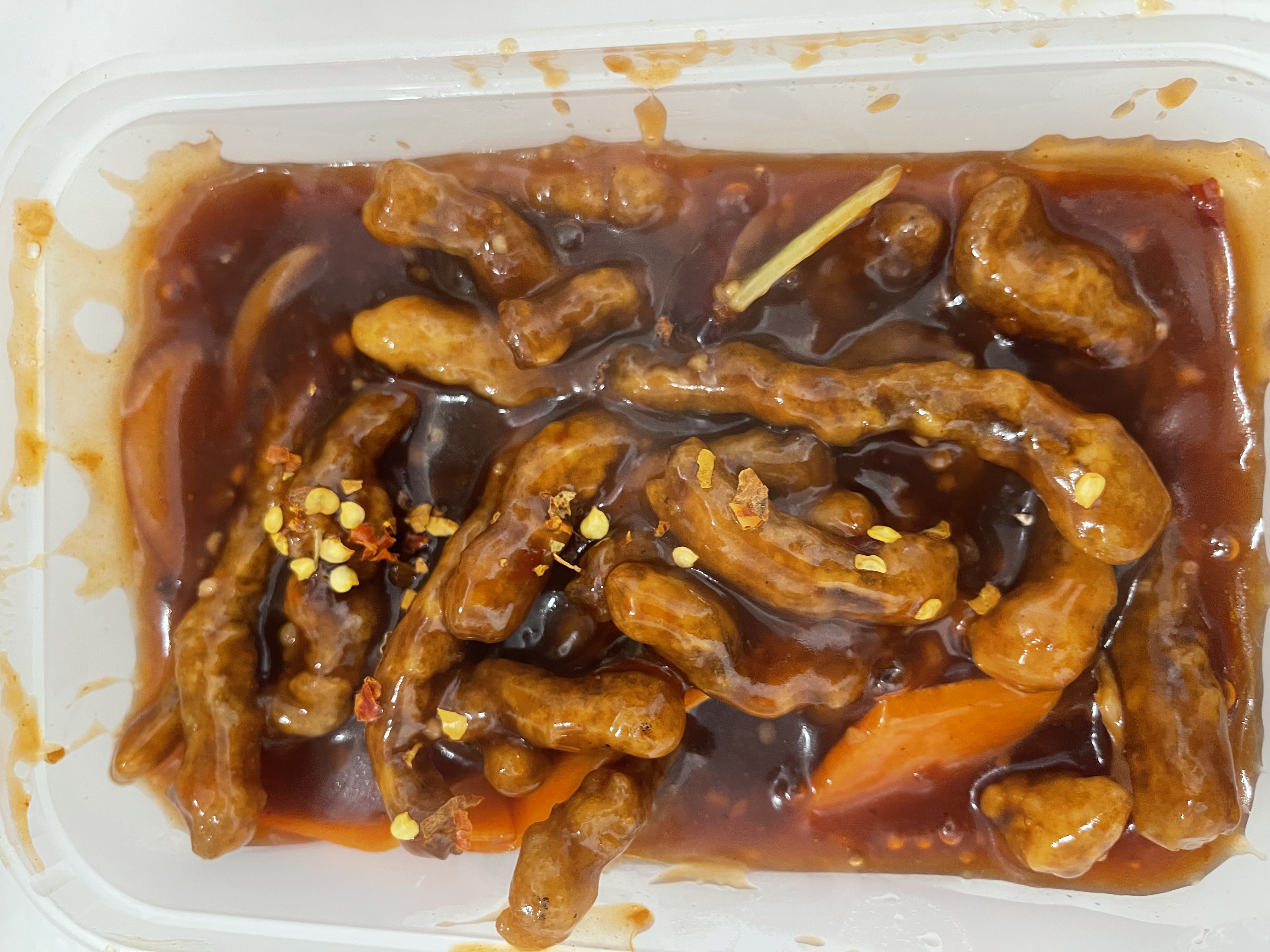 Crispy Beef Garlic & Chilli Sauce (2x Spicy) (contain nuts)