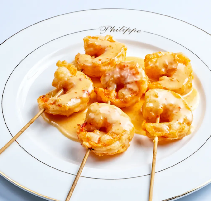 Skewered King Prawn with Satay Sauce